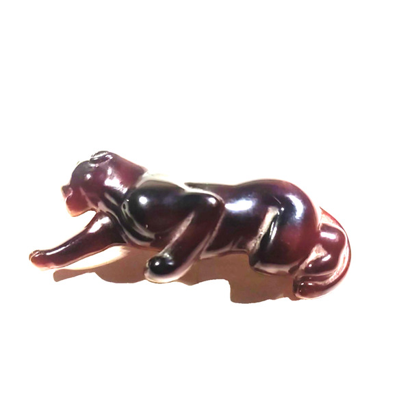 Hair Barrette Tension Clips Brown Acrylic Panther Cat Stalking Classic - Picture 2 of 8